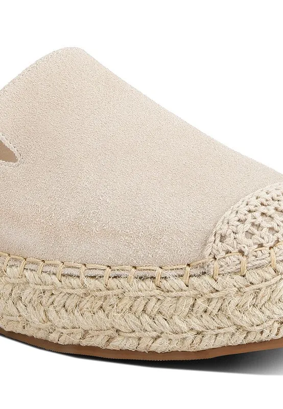 Suede Flatform Heel Espadrilles