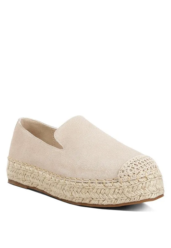 Suede Flatform Heel Espadrilles