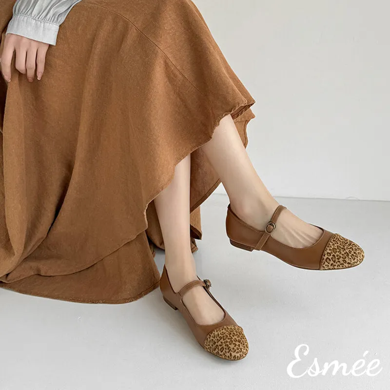 Suede Maryjanes with Horsehair Toe Cap
