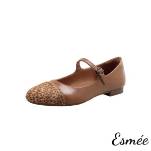 Suede Maryjanes with Horsehair Toe Cap