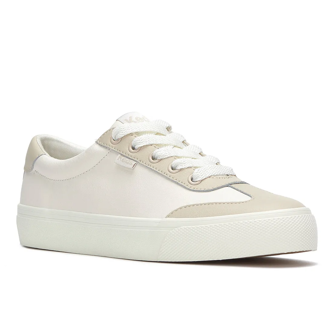 Women's Jump Kick T-Toe Leather Sneaker Snow White/Oatmeal (WH68636-JKTOE6110)