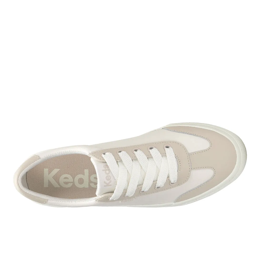 Women's Jump Kick T-Toe Leather Sneaker Snow White/Oatmeal (WH68636-JKTOE6110)
